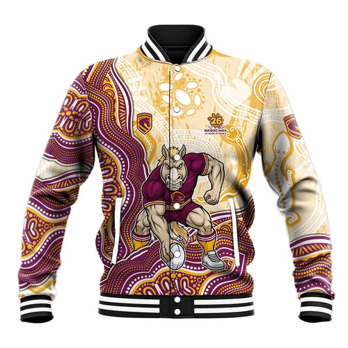 Brisbane Broncos NAIDOC Week 2026 Baseball Jacket First Nations of Australia Aboriginal Mascot Rugby