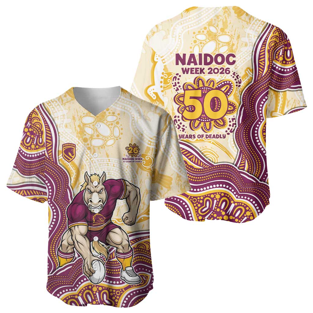 Brisbane Broncos NAIDOC Week 2026 Baseball Jersey First Nations of Australia Aboriginal Mascot Rugby