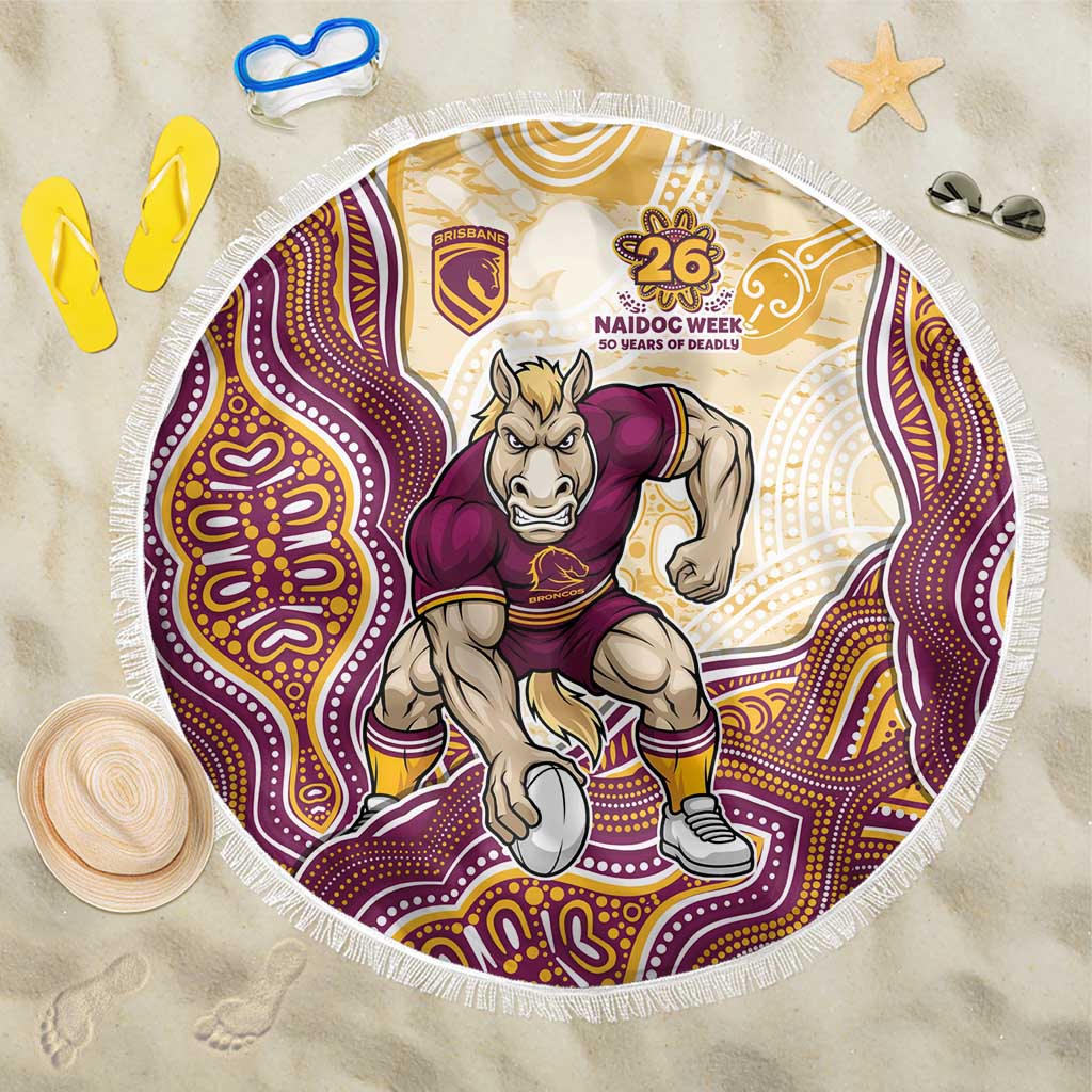 Brisbane Broncos NAIDOC Week 2026 Beach Blanket First Nations of Australia Aboriginal Mascot Rugby