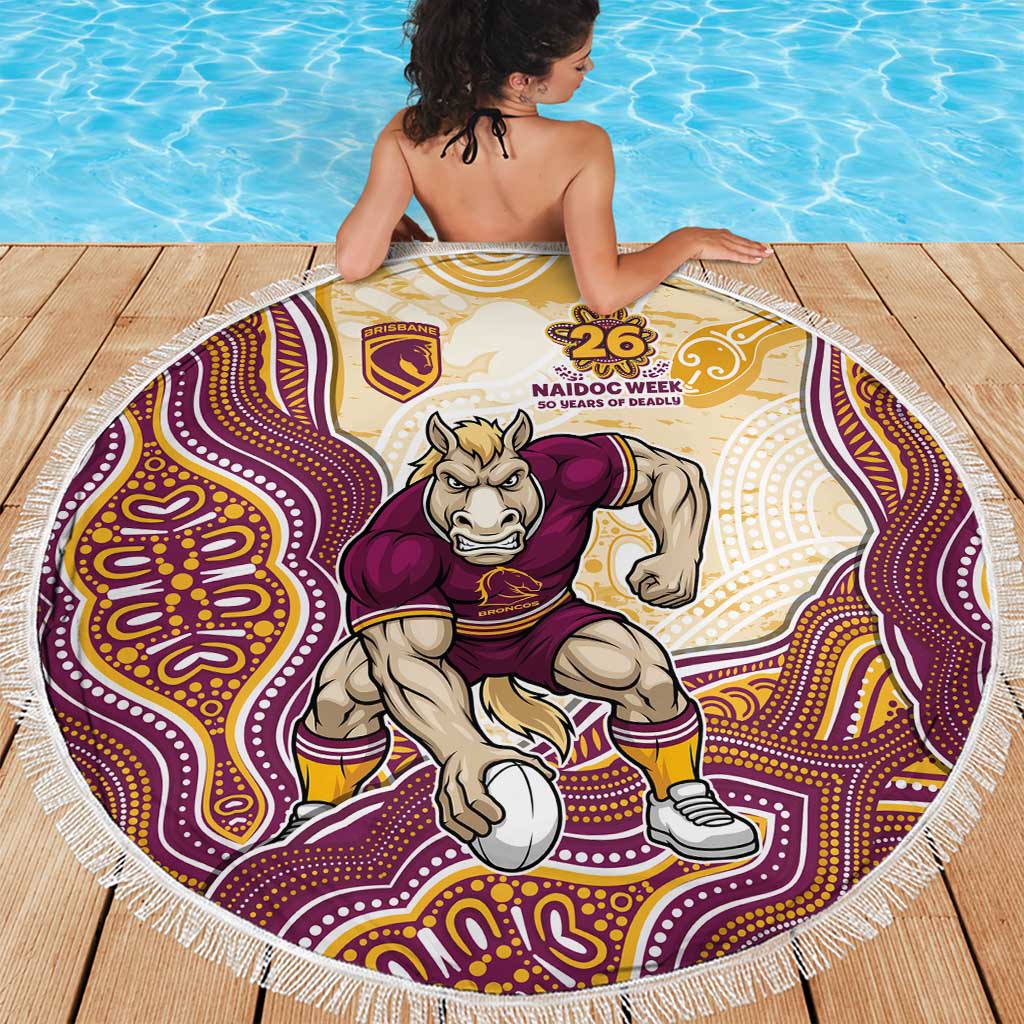 Brisbane Broncos NAIDOC Week 2026 Beach Blanket First Nations of Australia Aboriginal Mascot Rugby