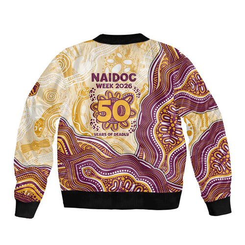 Brisbane Broncos NAIDOC Week 2026 Bomber Jacket First Nations of Australia Aboriginal Mascot Rugby