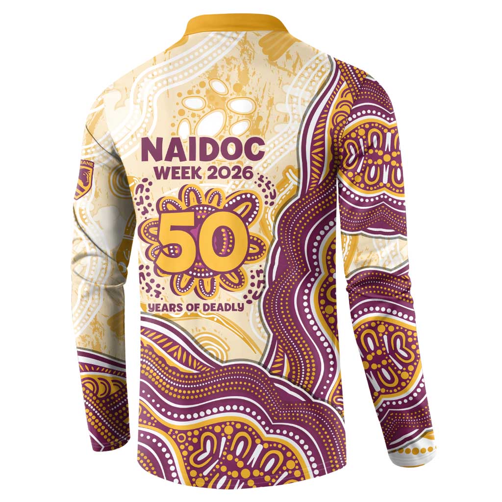 Brisbane Broncos NAIDOC Week 2026 Button Sweatshirt First Nations of Australia Aboriginal Mascot Rugby