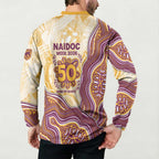 Brisbane Broncos NAIDOC Week 2026 Button Sweatshirt First Nations of Australia Aboriginal Mascot Rugby