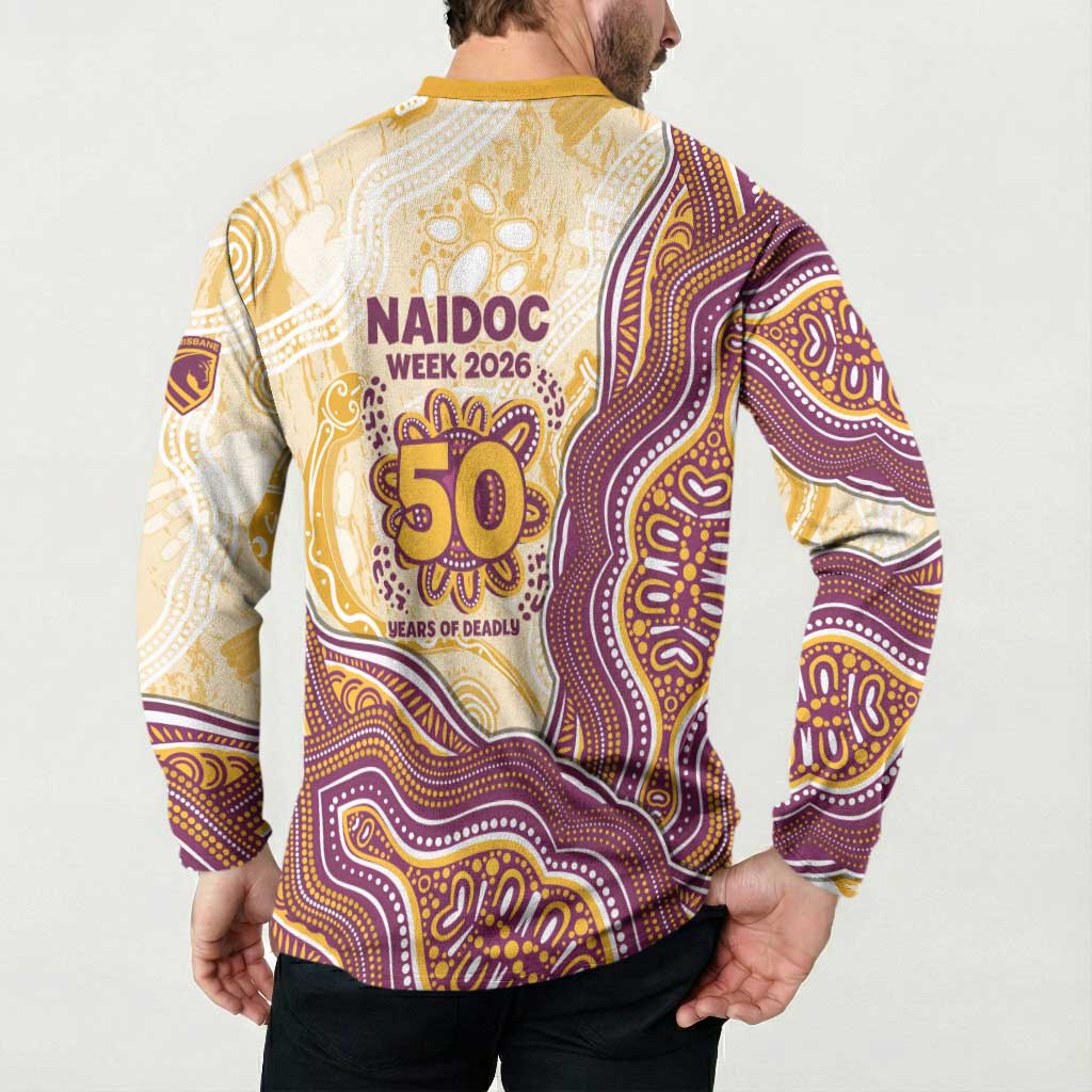 Brisbane Broncos NAIDOC Week 2026 Button Sweatshirt First Nations of Australia Aboriginal Mascot Rugby