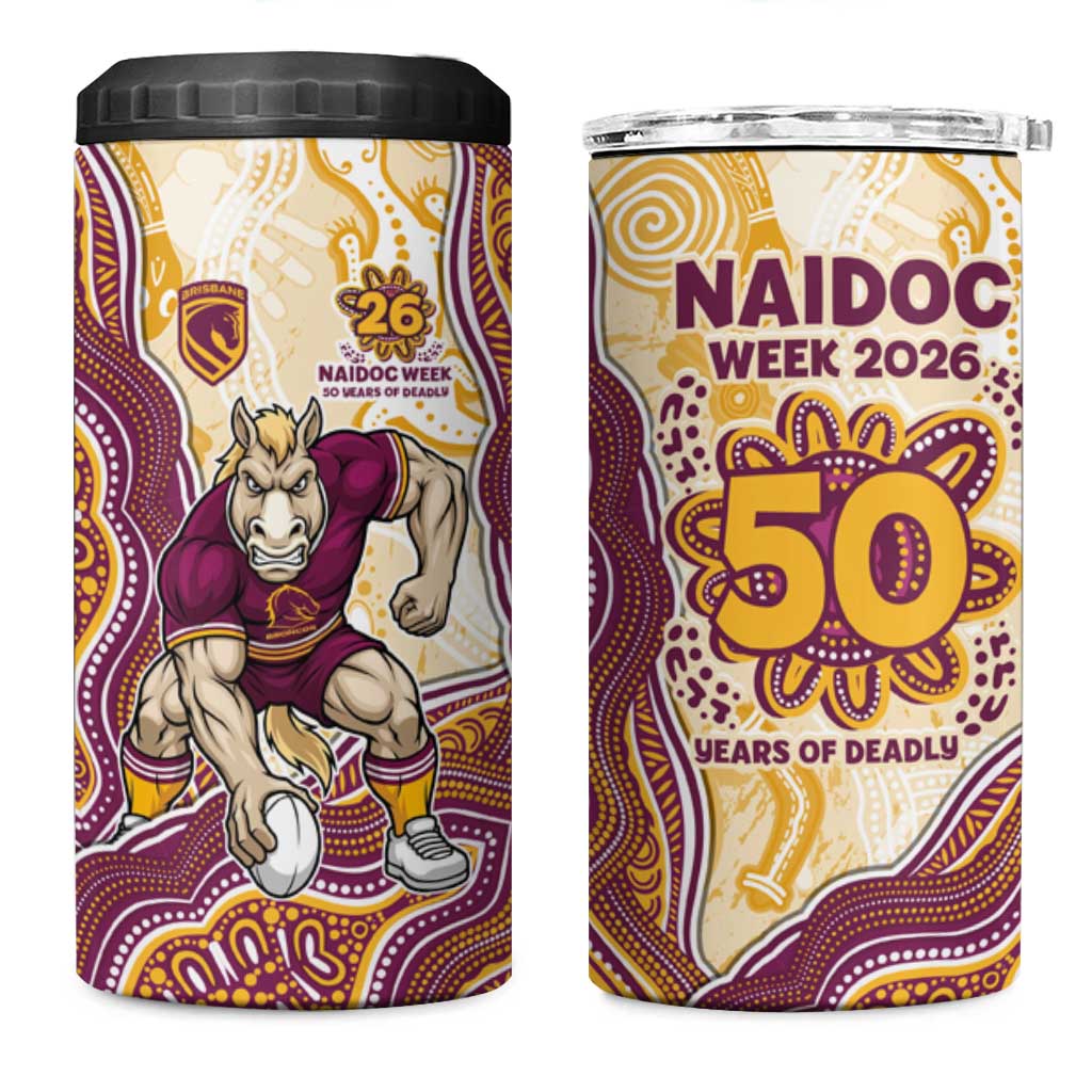 Brisbane Broncos NAIDOC Week 2026 4 in 1 Can Cooler Tumbler First Nations of Australia Aboriginal Mascot Rugby