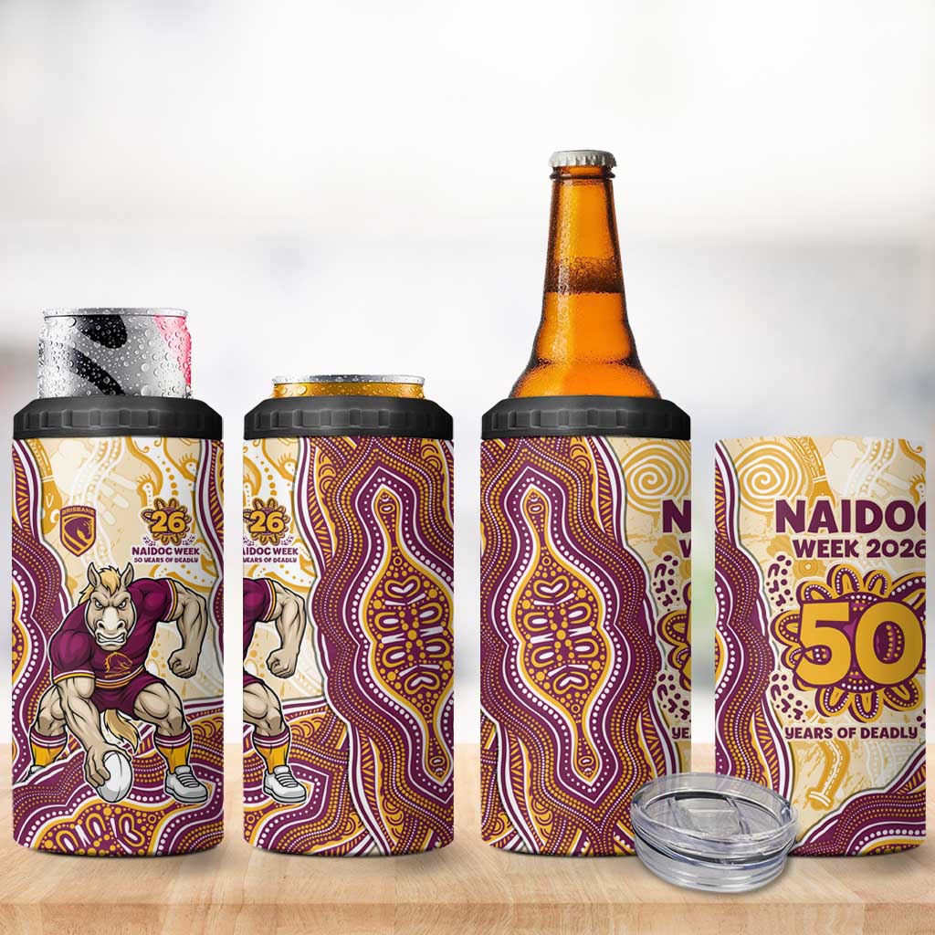 Brisbane Broncos NAIDOC Week 2026 4 in 1 Can Cooler Tumbler First Nations of Australia Aboriginal Mascot Rugby
