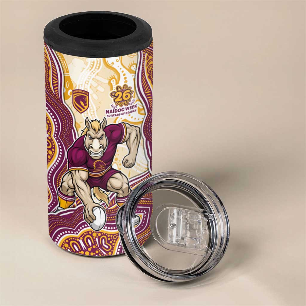 Brisbane Broncos NAIDOC Week 2026 4 in 1 Can Cooler Tumbler First Nations of Australia Aboriginal Mascot Rugby