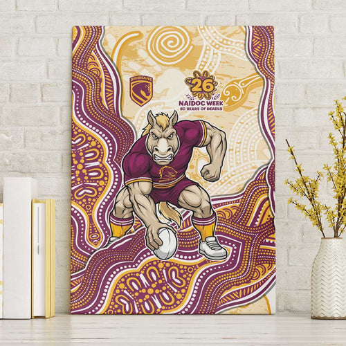 Brisbane Broncos NAIDOC Week 2026 Canvas Wall Art First Nations of Australia Aboriginal Mascot Rugby