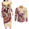 Brisbane Broncos NAIDOC Week 2026 Couples Matching Long Sleeve Bodycon Dress and Long Sleeve Button Shirt First Nations of Australia Aboriginal Mascot Rugby