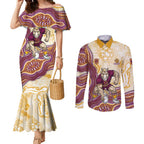 Brisbane Broncos NAIDOC Week 2026 Couples Matching Mermaid Dress and Long Sleeve Button Shirt First Nations of Australia Aboriginal Mascot Rugby