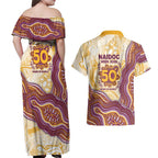 Brisbane Broncos NAIDOC Week 2026 Couples Matching Off Shoulder Maxi Dress and Hawaiian Shirt First Nations of Australia Aboriginal Mascot Rugby
