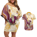 Brisbane Broncos NAIDOC Week 2026 Couples Matching Off Shoulder Short Dress and Hawaiian Shirt First Nations of Australia Aboriginal Mascot Rugby