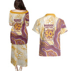 Brisbane Broncos NAIDOC Week 2026 Couples Matching Puletasi and Hawaiian Shirt First Nations of Australia Aboriginal Mascot Rugby