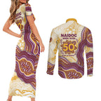 Brisbane Broncos NAIDOC Week 2026 Couples Matching Short Sleeve Bodycon Dress and Long Sleeve Button Shirt First Nations of Australia Aboriginal Mascot Rugby
