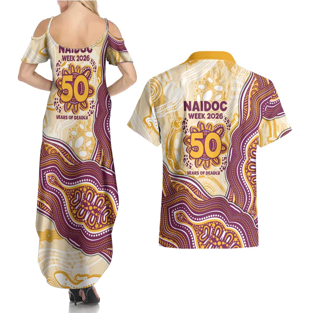 Brisbane Broncos NAIDOC Week 2026 Couples Matching Summer Maxi Dress and Hawaiian Shirt First Nations of Australia Aboriginal Mascot Rugby