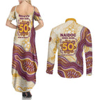 Brisbane Broncos NAIDOC Week 2026 Couples Matching Summer Maxi Dress and Long Sleeve Button Shirt First Nations of Australia Aboriginal Mascot Rugby