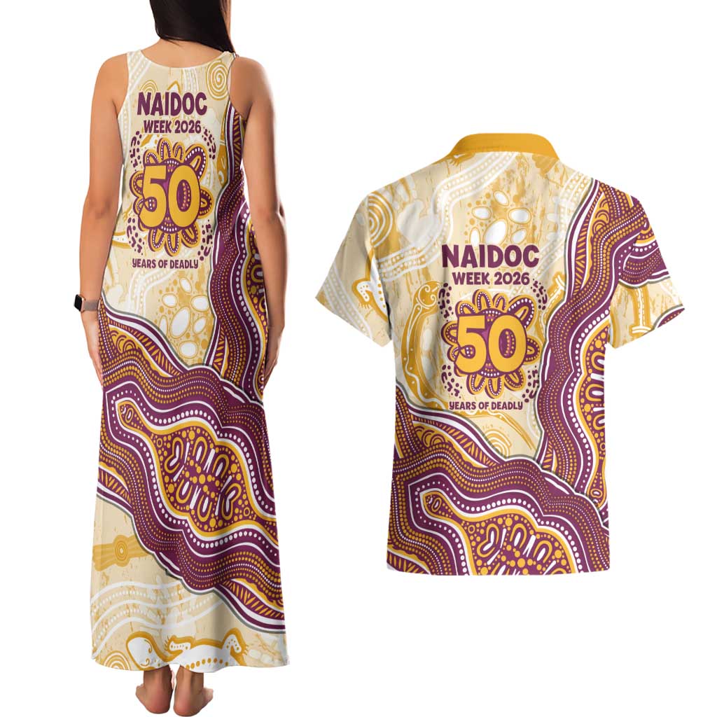 Brisbane Broncos NAIDOC Week 2026 Couples Matching Tank Maxi Dress and Hawaiian Shirt First Nations of Australia Aboriginal Mascot Rugby