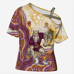 Brisbane Broncos NAIDOC Week 2026 Cross Shoulder Shirt First Nations of Australia Aboriginal Mascot Rugby