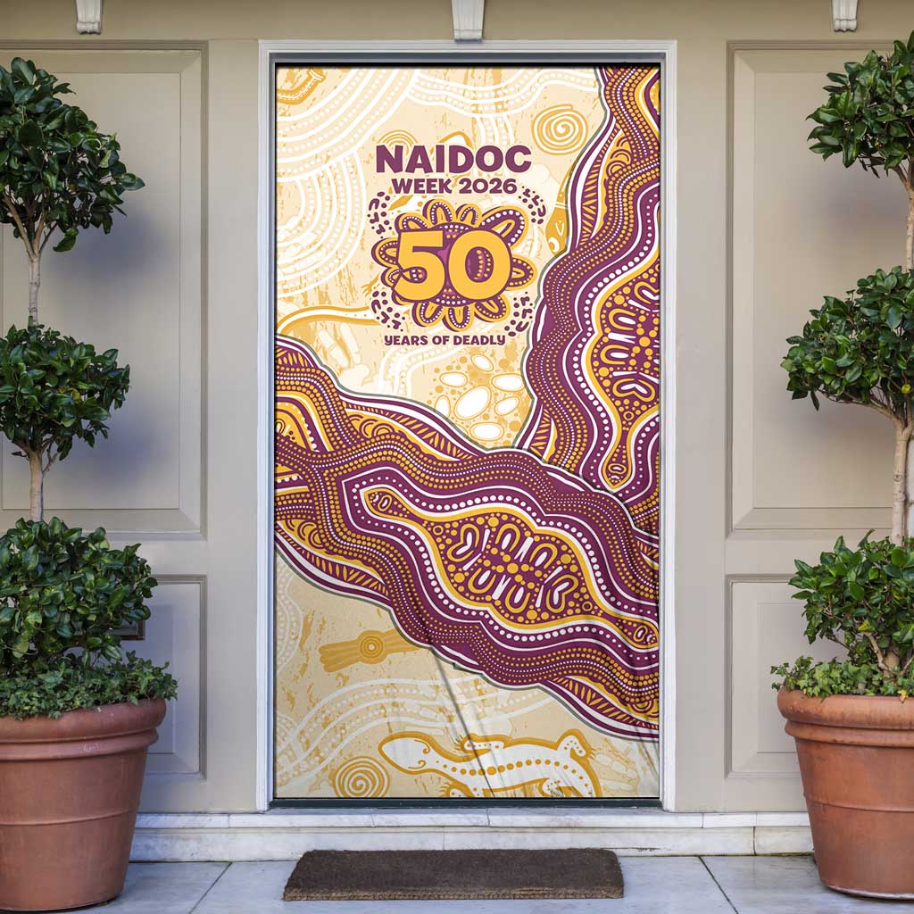 Brisbane Broncos NAIDOC Week 2026 Door Cover First Nations of Australia Aboriginal Mascot Rugby