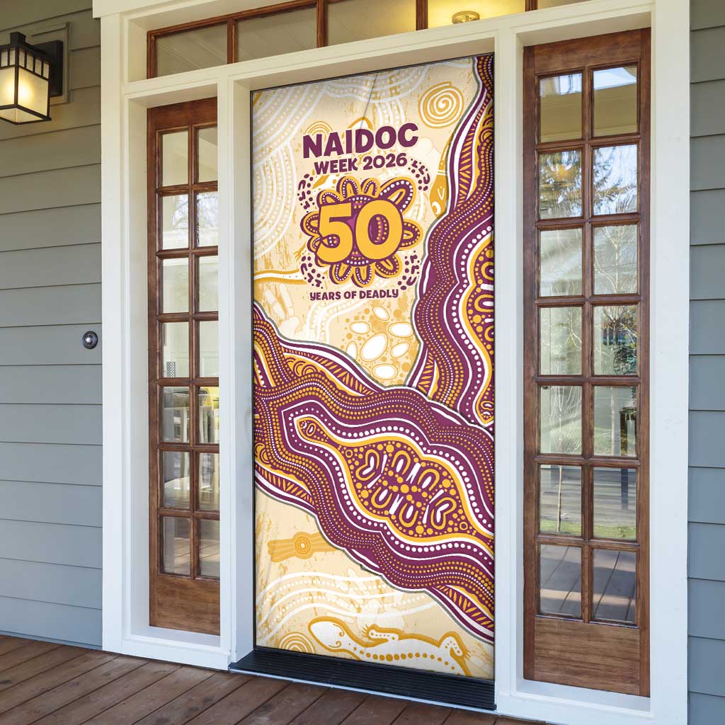 Brisbane Broncos NAIDOC Week 2026 Door Cover First Nations of Australia Aboriginal Mascot Rugby