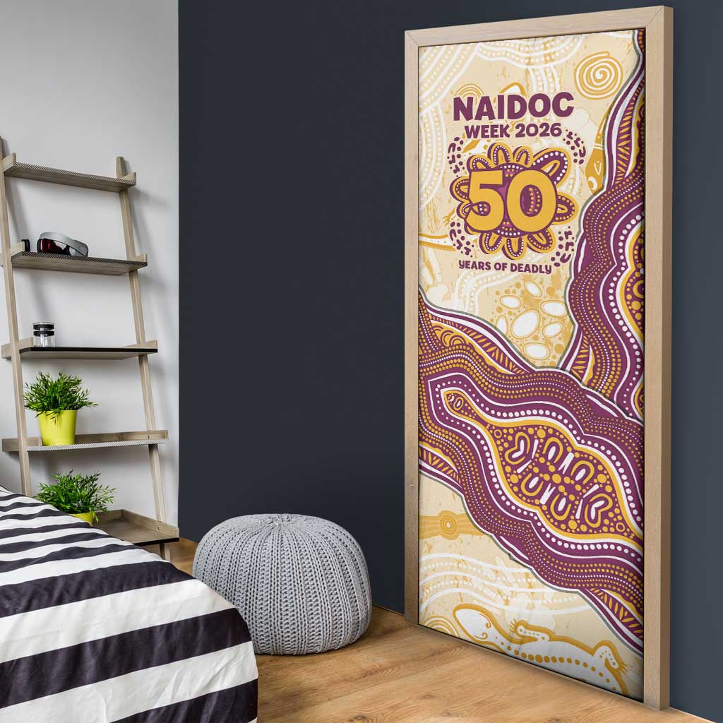 Brisbane Broncos NAIDOC Week 2026 Door Cover First Nations of Australia Aboriginal Mascot Rugby