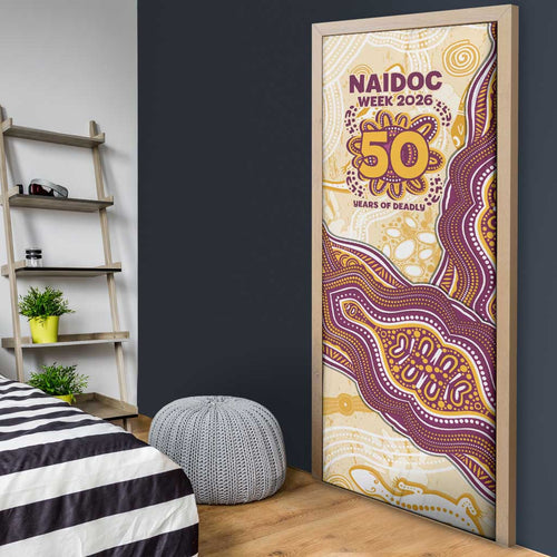 Brisbane Broncos NAIDOC Week 2026 Door Cover First Nations of Australia Aboriginal Mascot Rugby