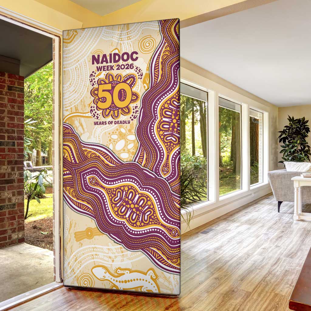 Brisbane Broncos NAIDOC Week 2026 Door Cover First Nations of Australia Aboriginal Mascot Rugby