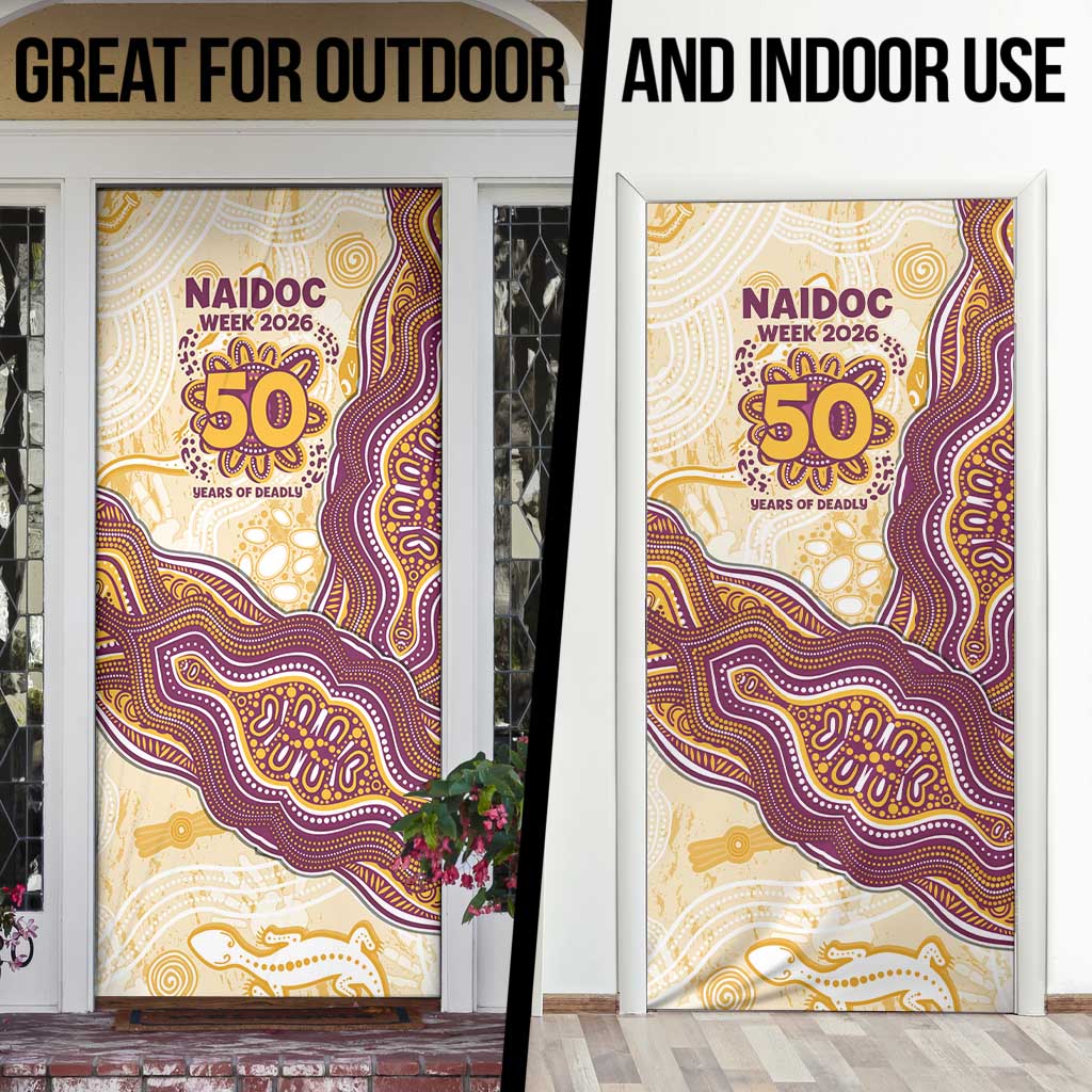 Brisbane Broncos NAIDOC Week 2026 Door Cover First Nations of Australia Aboriginal Mascot Rugby
