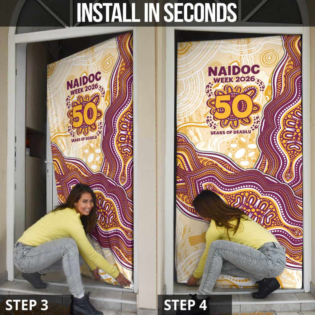 Brisbane Broncos NAIDOC Week 2026 Door Cover First Nations of Australia Aboriginal Mascot Rugby