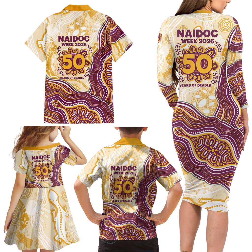 Brisbane Broncos NAIDOC Week 2026 Family Matching Long Sleeve Bodycon Dress and Hawaiian Shirt First Nations of Australia Aboriginal Mascot Rugby