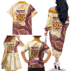Brisbane Broncos NAIDOC Week 2026 Family Matching Off The Shoulder Long Sleeve Dress and Hawaiian Shirt First Nations of Australia Aboriginal Mascot Rugby