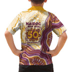 Brisbane Broncos NAIDOC Week 2026 Family Matching Off Shoulder Maxi Dress and Hawaiian Shirt First Nations of Australia Aboriginal Mascot Rugby