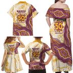 Brisbane Broncos NAIDOC Week 2026 Family Matching Off Shoulder Maxi Dress and Hawaiian Shirt First Nations of Australia Aboriginal Mascot Rugby