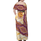 Brisbane Broncos NAIDOC Week 2026 Family Matching Off Shoulder Maxi Dress and Hawaiian Shirt First Nations of Australia Aboriginal Mascot Rugby