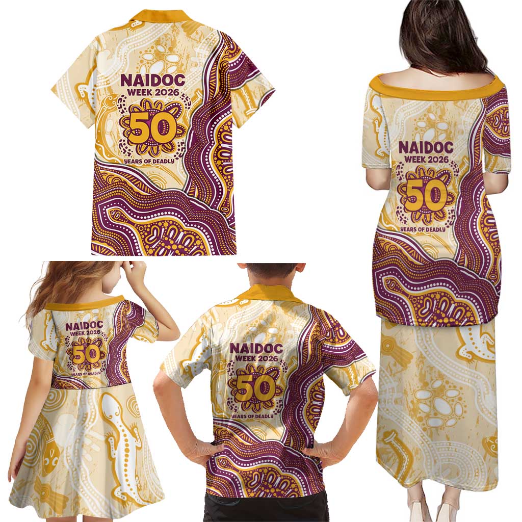 Brisbane Broncos NAIDOC Week 2026 Family Matching Puletasi and Hawaiian Shirt First Nations of Australia Aboriginal Mascot Rugby