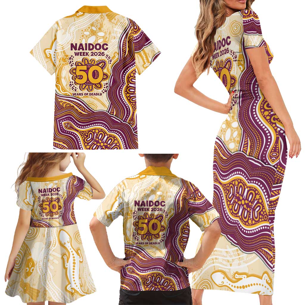 Brisbane Broncos NAIDOC Week 2026 Family Matching Short Sleeve Bodycon Dress and Hawaiian Shirt First Nations of Australia Aboriginal Mascot Rugby