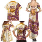Brisbane Broncos NAIDOC Week 2026 Family Matching Summer Maxi Dress and Hawaiian Shirt First Nations of Australia Aboriginal Mascot Rugby