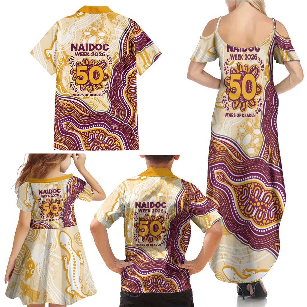 Brisbane Broncos NAIDOC Week 2026 Family Matching Summer Maxi Dress and Hawaiian Shirt First Nations of Australia Aboriginal Mascot Rugby