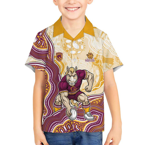 Brisbane Broncos NAIDOC Week 2026 Hawaiian Shirt First Nations of Australia Aboriginal Mascot Rugby