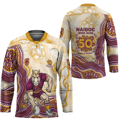 Brisbane Broncos NAIDOC Week 2026 Hockey Jersey First Nations of Australia Aboriginal Mascot Rugby