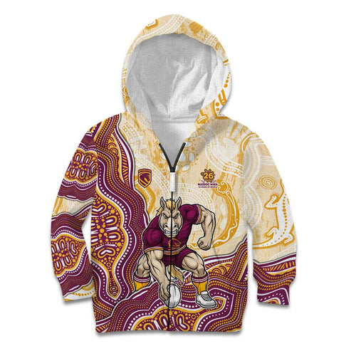 Brisbane Broncos NAIDOC Week 2026 Kid Hoodie First Nations of Australia Aboriginal Mascot Rugby