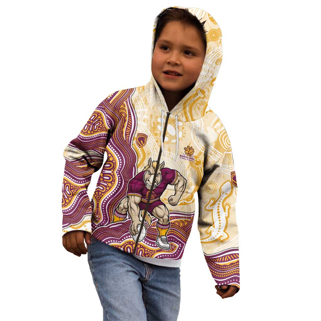 Brisbane Broncos NAIDOC Week 2026 Kid Hoodie First Nations of Australia Aboriginal Mascot Rugby