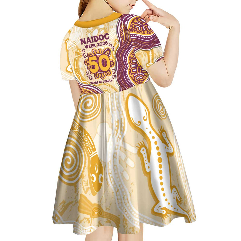 Brisbane Broncos NAIDOC Week 2026 Kid Short Sleeve Dress First Nations of Australia Aboriginal Mascot Rugby