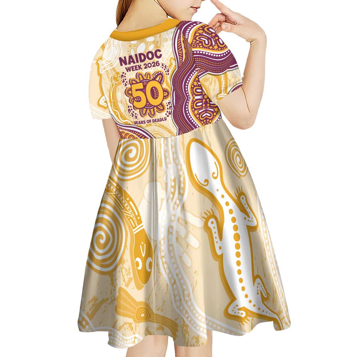 Brisbane Broncos NAIDOC Week 2026 Kid Short Sleeve Dress First Nations of Australia Aboriginal Mascot Rugby