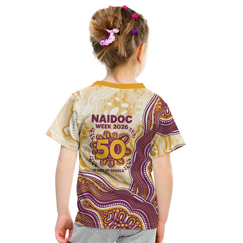 Brisbane Broncos NAIDOC Week 2026 Kid T Shirt First Nations of Australia Aboriginal Mascot Rugby