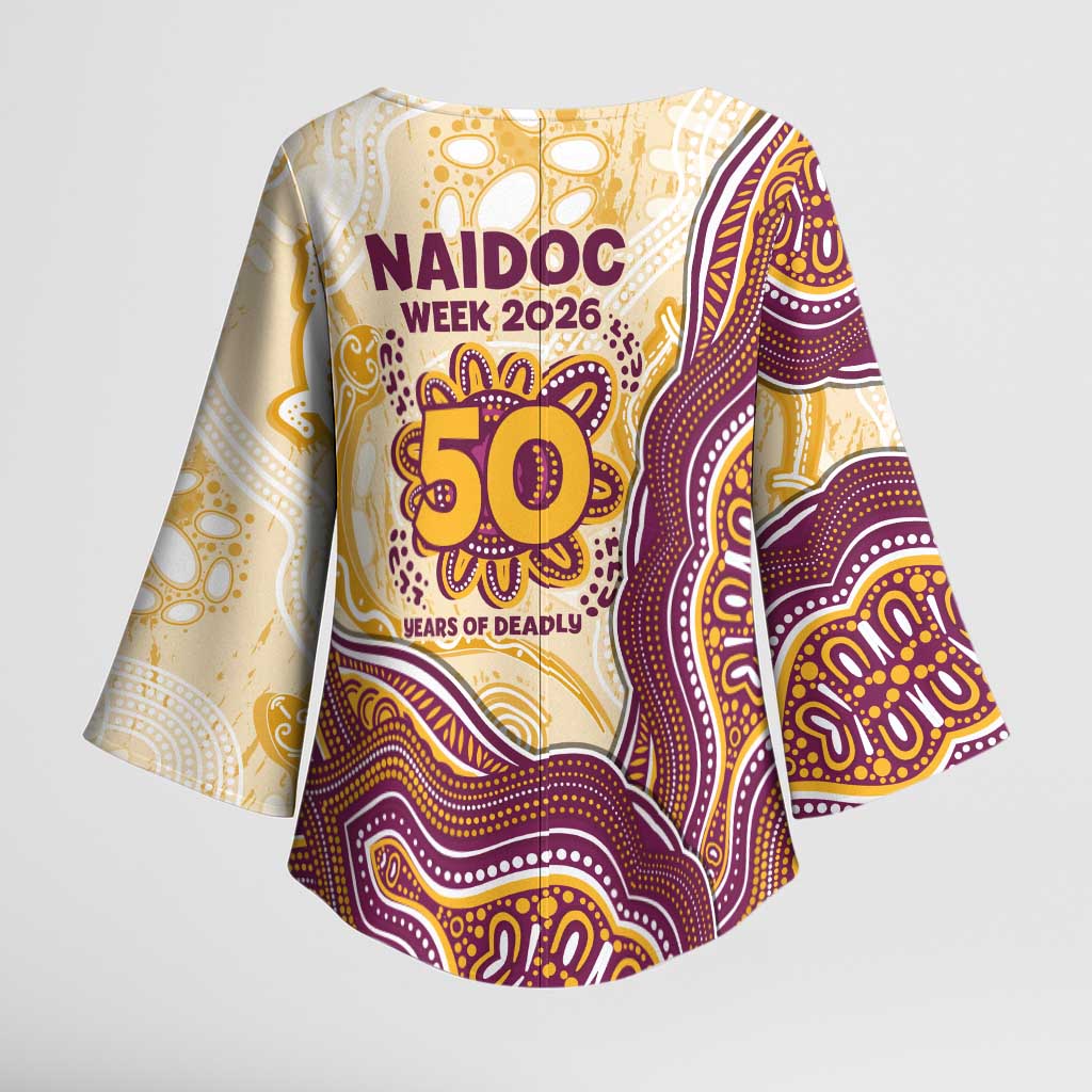 Brisbane Broncos NAIDOC Week 2026 Kimono Sleeve Blouse First Nations of Australia Aboriginal Mascot Rugby