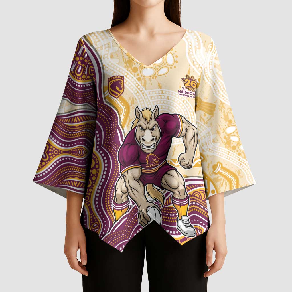 Brisbane Broncos NAIDOC Week 2026 Kimono Sleeve Blouse First Nations of Australia Aboriginal Mascot Rugby