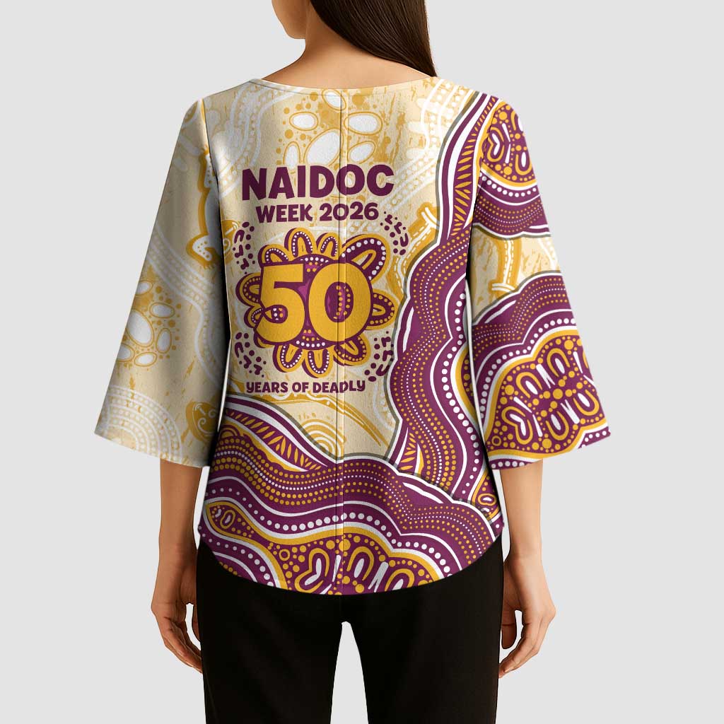 Brisbane Broncos NAIDOC Week 2026 Kimono Sleeve Blouse First Nations of Australia Aboriginal Mascot Rugby
