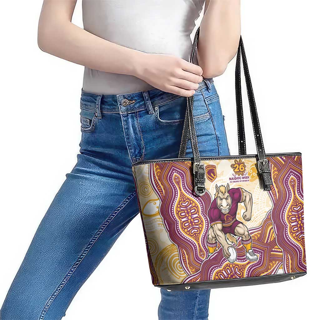 Brisbane Broncos NAIDOC Week 2026 Leather Tote Bag First Nations of Australia Aboriginal Mascot Rugby
