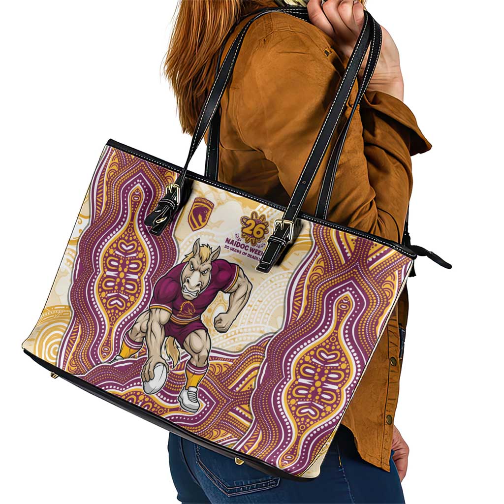 Brisbane Broncos NAIDOC Week 2026 Leather Tote Bag First Nations of Australia Aboriginal Mascot Rugby